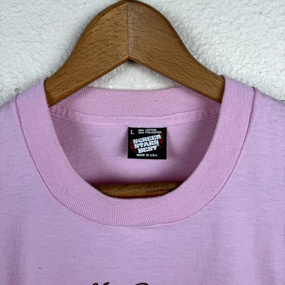 Vintage Rod Run Shirt Sz Large Pink Single Stitch Louisiana Bayou Cajun USA 90s - Picture 2 of 10